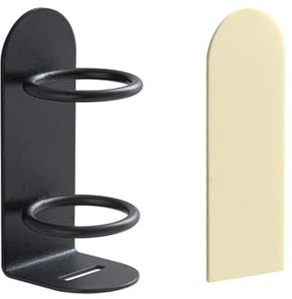 1-teiliges Elektro-Zahnbürstenhalter (Schwarz) - Wandmontage-Metall-Design. Badezimmer-Organizer für Elektro-Zahnbürsten und mehr