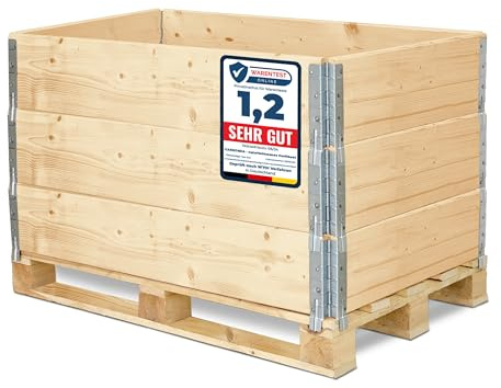 Garronda Telaio aggiuntivo in legno per pallet – Cassa di stoccaggio in legno – Rialzo per pallet – (senza pallet Naturale 3 Pezzi) GD-0096