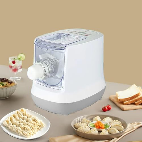 Kindevieft Electric Pasta Machine, Automatic Pasta Maker Machine Electric with 13 Discs for Spaghetti & Fettucine, Easy-to-Clean Noodle Maker with Measuring Cup, Cleaning Scraper and Flour Cup