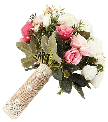 Cabilock Foto Di Fiori Con Offerta A Mano Bouquet Da Sposa Finto Facile Da Usare Fiori Artificiali Realistici Ideali Per Decorazioni