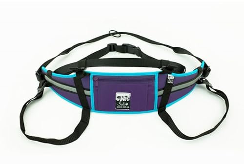Sali Kuristo Belt Violett/Minze Hüftgürtel Canicross Skijöring Dogtrekking (L/XL)