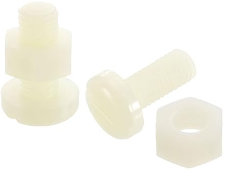 QUARKZMAN 40 ensembles d'assortiment de vis et écrous en nylon, vis à tête cylindrique fendue M8-1.25x20mm et écrous M8