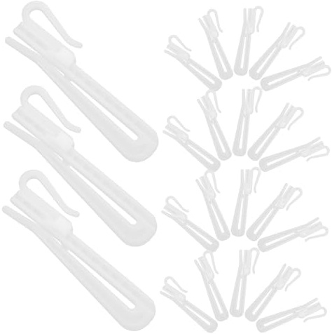 Homoyoyo 50pièces Lot de Crochets Plastique Réglables pour Rideaux à Plis Pincés Clips Extensibles Décoratifs pour Rideaux Fixation Stable pour Différents Types De Tissus