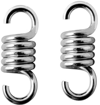 OYUUJII Ressort de Hamac,2 Pièces Crochets de Suspension en Métal Ressort pour Hamac Crochet Balançoire Support pour Fauteuil Suspendu pour Chaises de Porche Balançoires à Suspendre Sacs de Frappe