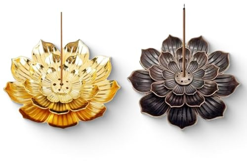 FAYAHAR 2 Pezzi Porta Incenso, Porta Bastoncini di Incenso Loto, Supporto per Bastoncini di Incensi, 6 Fori Lotus Portaincenso per a Casa, Ufficio, Meditazione e Yoga