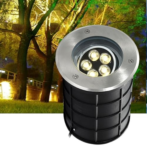 VSHENG LED Luz Subterránea Foco Empotrable De Suelo IP66 A Prueba De Agua Bajo Voltaje AC12/24V Ángulo Ajustable Luz De Paisaje para Entrada De Vehículos Jardín Exterior Focos(Red,24W-AC12V)