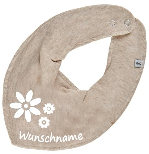 HALSTUCH mit Namen oder Text personalisiert für Baby oder Kind aus Baumwolle in Einheitsgröße Blumen