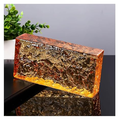 Glass Blocks Transparent Glass Bricks, Various Patterns, Sound and Heat Insulation，for Room Divider Partition,bar，Building(Brown)