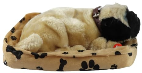 LIGSLN Realistisches Stofftier Atmen Plüsch Hundespielzeug Puppen Elektronische Tiere Haustier für Erwachsene Kinder Ornament Realistische Atmung Hund Plüsch