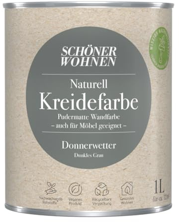 1L Schöner Wohnen Naturell Kreidefarbe Donnerwetter, Dunkles Grau