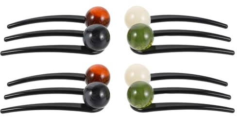 Épingle à Chignon Chinoise 4pcs en Plastique à Trois Dents pour Coiffure | Chignon Chinois en Bâtonnet, Épingle à Cheveux Style Chinois, Accessoires pour Cheveux Asiatiques