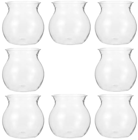 NIYANGLE 8pcs Vase à Fleurs Hydroponiques en Plastique Incassable pour Succulentes, Micro-Aquarium Paysager Unique, Décoration de Bureau et Étagère