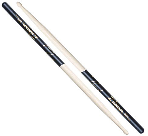Zildjian 5A Hickory Drumsticks - Wood Tip - Black DIP