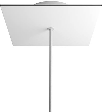 creative cables Quadratisches 1-Loch und 4 Seitenlöchern Lampenbaldachin, Rose-One-Abdeckung, 200 mm - Mattweiß, Weiß