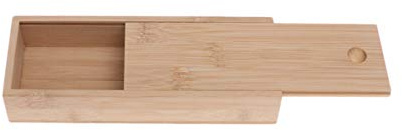 SUPVOX Bamboo Wooden Storage Box with Sliding Lid 7.48X2.83X1.18In Vintage Jewelry Gift Container for Desktop Sundries Organization and Watch Packaging