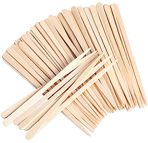 JANYUN Augenbrauen Holzspatel, 200 Stück Gesicht Holzspatel Waxing Applikator Kleine Holzstäbchen für Haarentfernung oder Holz Handwerk(Ohne Griff)