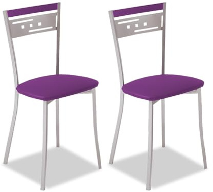 ASTIMESA SCCABBJ Dos sillas de Cocina, Metal, Berenjena, Altura de Asiento 45 cms