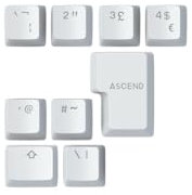Glorious Gaming 9x ABS Doubleshot Keycaps V2 (UK English Expansion Set) - Dual Moulded Design, Guaranteed to Never Fade, RGB Friendly with Clear Legends, Fits MX-Style Stems, UK English Layout - White