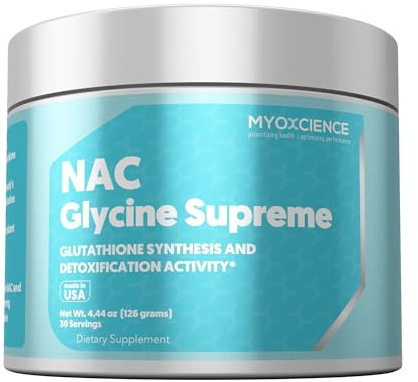 MYOXCIENCE NAC Glycine Supreme | N-Acetyl-L-Cysteine, Glycine, and Taurine Combination (Natural Peach and Pineapple Flavor) (30 Servings)