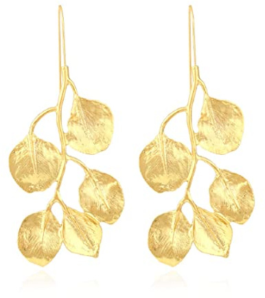 Boucles d'oreilles chandelier en forme de feuille d'or pour femme, jolies boucles d'oreilles pendantes en forme de feuille d'arbre bohème, Zinc