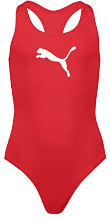 PUMA Racerback Swimsuit Traje de baño, Rojo (Red), 152 Niñas