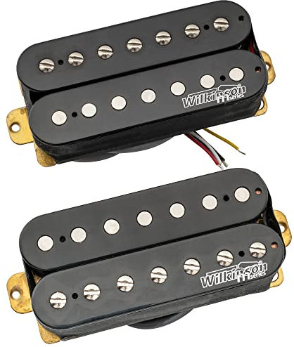 Wilkinson WOHB7 Klassik Open Style Keramik Humbucker Pickups Neck Bridge Tonabnehmer Set für 7-Saiter E-Gitarre, Schwarz