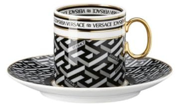 Versace La Greca Signature Black - Tazzina da caffè 2 pezzi