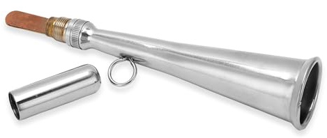Signalhörner für Boote, 176x35mm/6,93x1,38 Zoll Handheld Nebelhorn Edelstahl Hand Lufthorn Lautes Signal Pfeife Abnehmbares Mundstück Zubehör Trompetenhorn Nebelhorn Für Kleine Yachten Boote LKW SUV