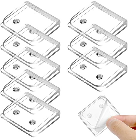 8 Stück Duschvorhang-Clips Selbstklebende Dusch-Spritzschutz Clip Transparente Vorhang Clip Winddichte Vorhang Klammern Badezimmer Gardinenhalter Vorhang Clips für Dusche Verschütten