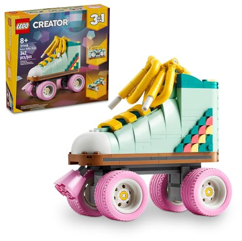 Lego Creator 3 in 1 Retro Rollschuh Bauset 31148, verwandelt Sich vom Rollschuhspielzeug zum Mini-Skateboard zum Boombox-Radio
