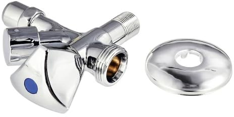 Xavax Robinet d'équerre Universel Avec raccord, Robinet d'Angle, Vanne de Raccordement pour Lave-Vaisselle, Lave-Linge à l'arrivée d'eau avec Arret- 15/21 - Filetage 3/4