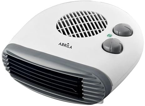 Termoventilador 2000W Blanco Horizontal, 2 Potencias, 3 Funciones, Termostato Regulable, 12x24x24 cm, Ideal para Calefacción y Ventilación.