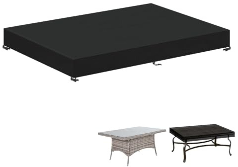 LAMUNI Tisch Abdeckung Outdoor Tischplatte Abdeckung 160x100x15cm | Gartentisch Schutzhülle Gartenmöbel Hülle Wasserdicht Tischplattenhülle Gartentischhülle Abdeckplane Gartentisch, Rechteckig