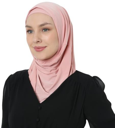 istanbul styles Eleganter dehnbarer Hijab für Frauen, sofortiger und strapazierfähiger, 2-teiliger Hijab (Rosa)