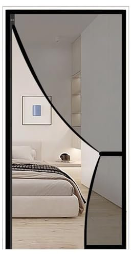 Fliegengitter Balkontür 85x200cm Insektenschutz Magnet Fliegenvorhang, Magnetische Adsorption, Faltbar, Auto Schließen, für Türen/Patio,Schwarz