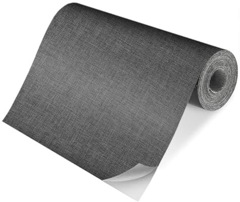 Flicken selbstklebend Stoff 20x150cm, Klebeflicken für Textilien Leinenstoff Reparatur Patches, Selbstklebende Stoffe für Autositze, Vorhang, Kopfteile, Möbel, Sofa (Dunkelgrau)