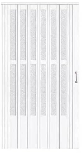 Falttür Weiße Ziehharmonika-Raumteilertür mit Griff, Plissee-Rollo-Fliegengitter für Sicherheit Im Terrassen-, Flur- ind Badezimmerbereich, 203 cm Hoch(40x80in(101.6x203.2cm))