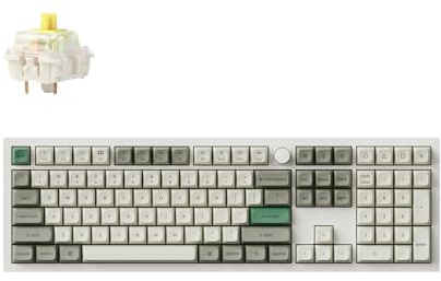 Keychron Q6 Max QMK/VIA Bluetooth Kabellose /2.4 GHz/USB-C Verkabelte Mechanische Tastatur, Programmierbare Knöpfe RGB LED Hot-Swappable Gateron Banana Schalter für Mac Windows Linux - Weiß