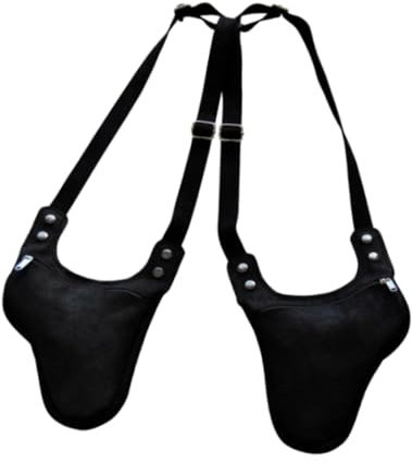 Dickly Leder Umhängetaschen Holster Tasche, Verstellbarer Schultergurt, Männer Crossbody Bag Outdoor, große Handytasche, Retro Unterarm Holster Pouch Tasche für Reisen Camping Party, Stil n
