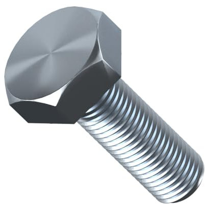 M7 (7mm x 25mm) Hexagon Head Screws Fully Threaded Hex Bolts High Tensile Steel Grade 8.8 Zinc DIN 933 (Pack of 20) M06-07ABC