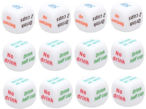 UPKOCH 12stücke Acrylwürfel Trinkspiel Für Ktv Bar Würfelspielzeug Mit Optionen Leicht Tragbar Aus Strapazierfähigem Acrylmaterial