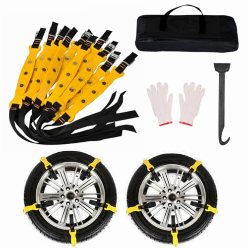 10PCS Anti-Rutsch Schneeketten Für Auto, Winterreifen Kette, KFZ Reifen Winter Zubehör (Größen M)