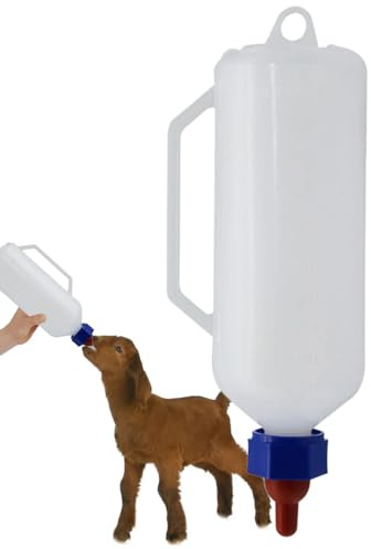 Biberón para Cordero con tetina de Silicona, 1l Botella de alimentación para Animales, Alimentador de Leche con Botella Colgante para Cordero, Fácil de