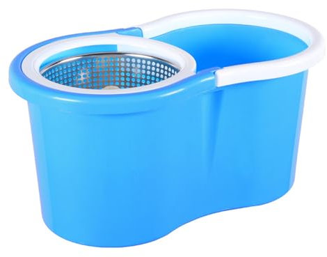 Juegos de trapeador y baldes, Juego de trapeador Giratorio y balde con Mango de Acero Inoxidable, trapeador de Microfibra para Pisos para Limpiar Pisos de Madera Dura, laminados y baldosas, D