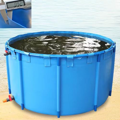 Faltbares Koi- und Teich-Fischbecken aus strapazierfähigem PVC-Material für den Innen- und Außenbereich, runder Fischteich mit Unterstützung, tragbares Aquarium für Garten und Hinterhof