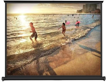 HJXGQJM Portable Desktop Projection Screen,Pull Down Projector Screen, Wrinkle-Free Design, Widescreen For Movie Home Theater Cinema Office Video Game，Floor Standing Projection Screen(16:9,30)