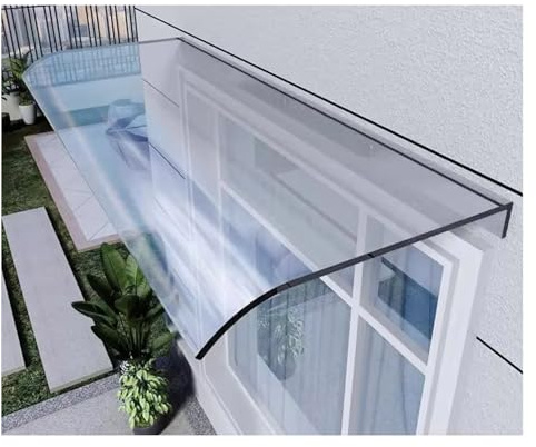 Türvordach Transparent - Polycarbonat Regenschutz für Türen Fenster Terrasse & Balkon - Wetterfeste Abdeckung für Klimaanlagen & Kellerfenster (40x260cm)
