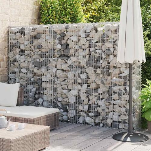 Gecheer Gabion wall with cover galvanized steel 300x30x200 cm Model147823 building materials