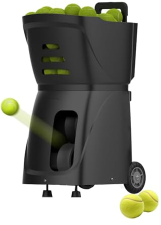 AETEREOS Machine à Balles de Tennis & Lanceur Automatique de Balles – +100 Balles Capacité, Exercices Préprogrammés/personnalisés, Contrôle Distance/app