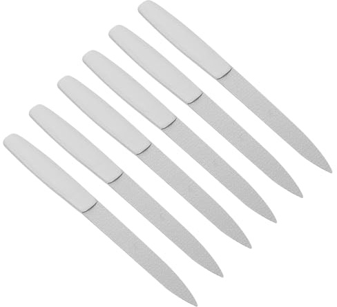 Hemobllo Set 6 Pezzi Raspa per Unghie in Acciaioossidabile Resistenti per Modellare Unghie, Strumenti Professionali per Manicure e Pedicure a Casa o Salone